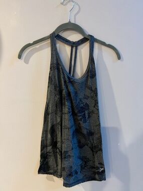 Old Navy Black/Gray Patterned Racerback Tank